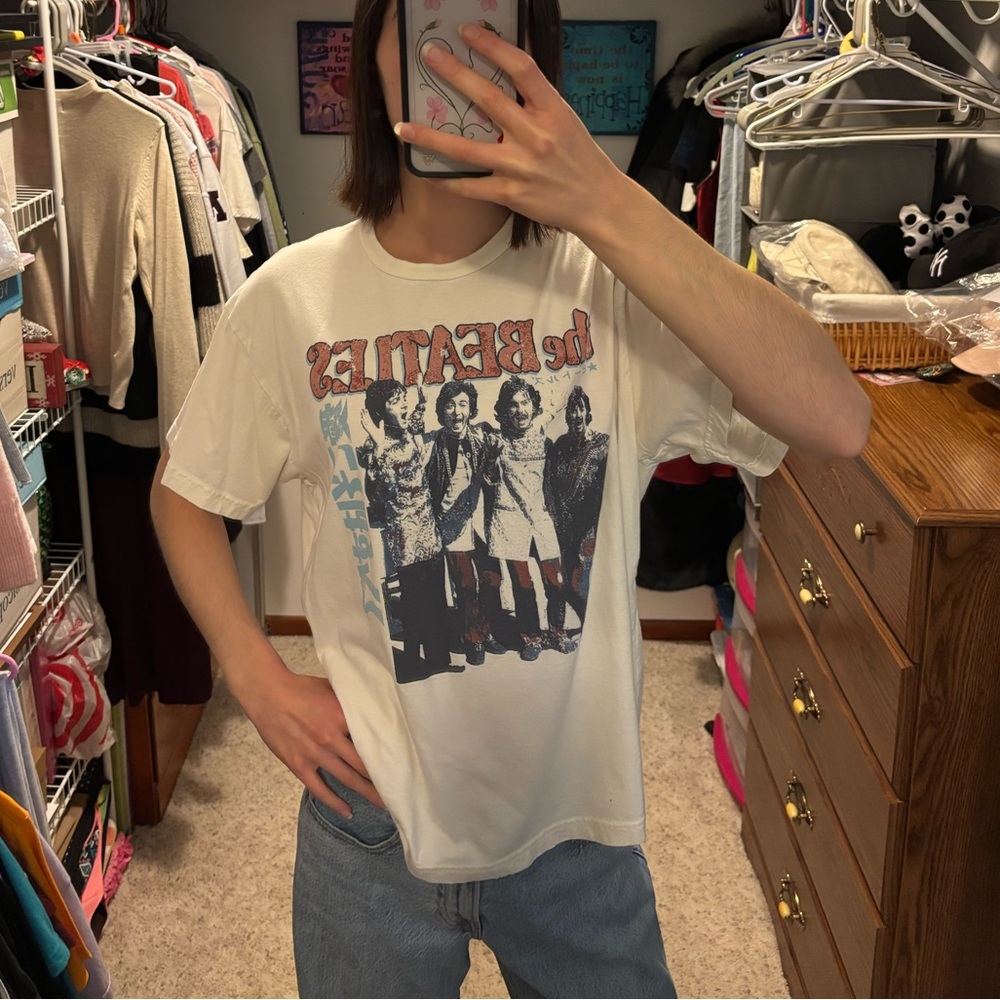 The Beatles White Graphic Tee